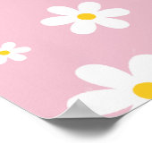 Floral Daisy Pink Verjaardagsfeest Welkom Poster (Hoek)