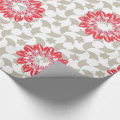 Floral Daisy-Prints op grijze benzine Cadeaupapier (Hoek)