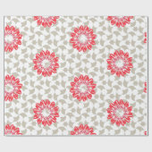 Floral Daisy-Prints op grijze benzine Cadeaupapier (Vlak)