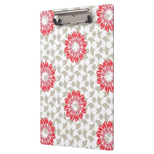 Floral Daisy-Prints op grijze benzine Klembord (Links)