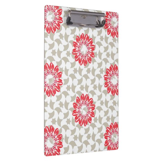 Floral Daisy-Prints op grijze benzine Klembord (Rechts)