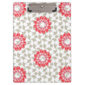 Floral Daisy-Prints op grijze benzine Klembord (Voorkant)