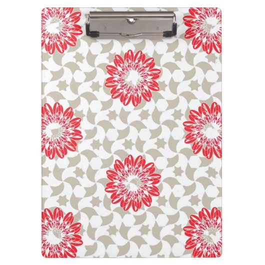 Floral Daisy-Prints op grijze benzine Klembord (Voorkant)