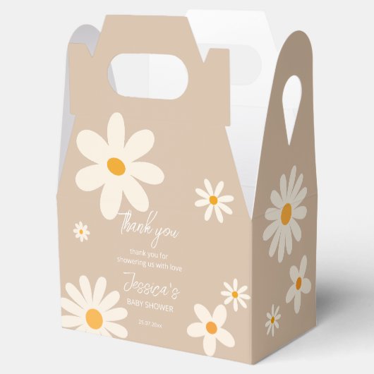 Floral daisy retro desert baby shower boho bedankdoosjes (Geopend)