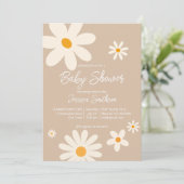 Floral daisy retro desert baby shower boho kaart (Staand voorkant)