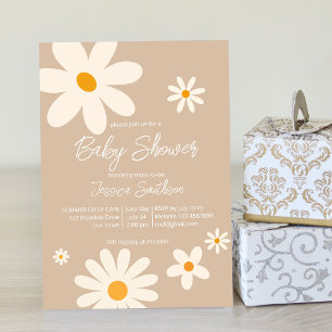 Floral daisy retro desert baby shower boho kaart