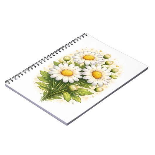 Floral Daisy Spiral Notebook Notitieboek (Linkerzijde)