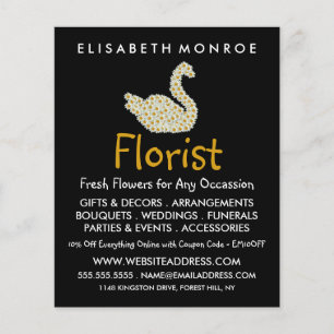 Floral Daisy Swan, bloemenbakkerij Adverteren Flyer