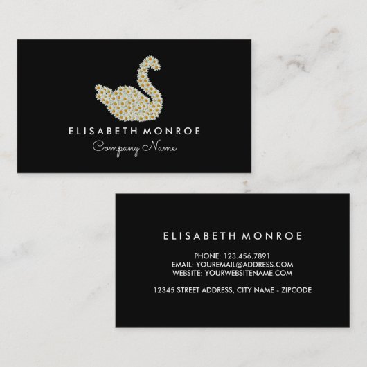 Floral Daisy Swan, floristry Visitekaartje (Voorkant / Achterkant)