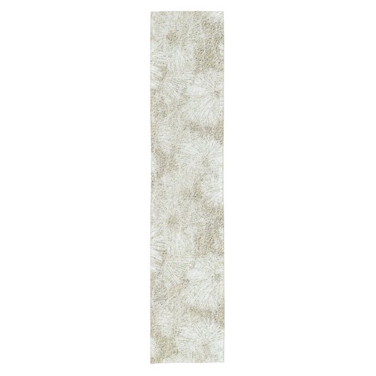 Floral Daisy Velvet Cream Texture Korte Tafelloper (Voorkant)