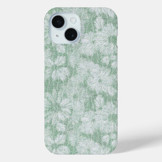 Floral Daisy Velvety Mint Green Case-Mate iPhone Case (Achterkant)