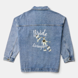 Floral Daisy Waterval bruid Denim jas Denim Jacket