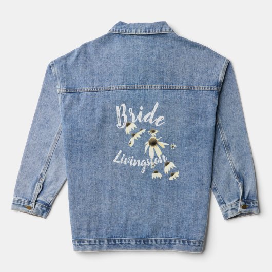 Floral Daisy Waterval bruid Denim jas Jacket (Achterkant)