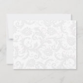 Floral Damask Black en White met Green Trim Bedankkaart (Achterkant)
