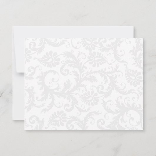 Floral Damask Black en White met Green Trim Bedankkaart (Achterkant)
