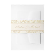 Floral Damask Creme en Beige Wedding