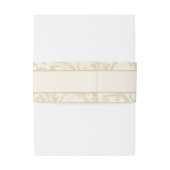 Floral Damask Creme en Beige Wedding Uitnodigingen Wikkel (Achterkant Voorbeeld)
