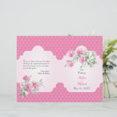 Floral Damask Elegant Wedding Ceremony Programme (Staand voorkant)