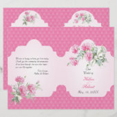Floral Damask Elegant Wedding Ceremony Programme (Voorkant / Achterkant)