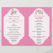 Floral Damask Elegant Wedding Ceremony Programme (Achterkant)