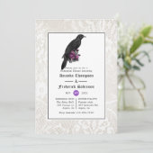 Floral Damask en Lace Gothic Rehearsal Dinner Kaart (Staand voorkant)