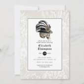 Floral Damask en Lace Gothic Vrijgezellenfeest Kaart (Voorkant)