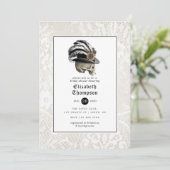 Floral Damask en Lace Gothic Vrijgezellenfeest Kaart (Staand voorkant)