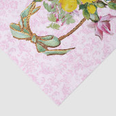 Floral Damask en roze rozen in mand Craft Tissuepapier (Detail)