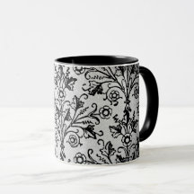  Floral Damask Etching op Grungy Grey