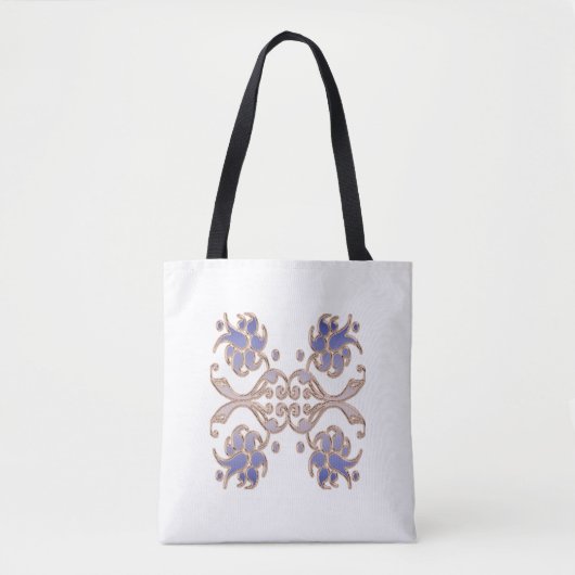 floral damask golden element . tote bag (Voorkant)