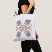 floral damask golden element . tote bag (Dichtbij)