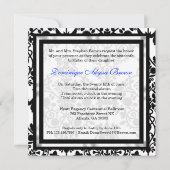 Floral Damask Invite met Blue Bow Kaart (Achterkant)