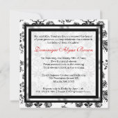 Floral Damask Invite met Red Bow Kaart (Achterkant)