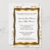 Floral Damask Jubileum Invite w/Bow Kaart (Achterkant)