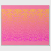 Floral Damask (koraal en roze) Cadeaupapier (Vlak)