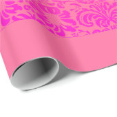 Floral Damask (koraal en roze) Cadeaupapier (Rol Hoek)