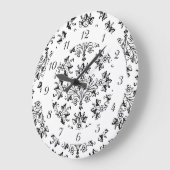  Floral Damask-patroon met nummerklok Grote Klok (Hoek)