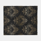 Floral Damask patroondeken Fleece Deken (Voorkant (Horizontaal))