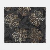 Floral Damask patroondeken Fleece Deken (Voorkant (Horizontaal))