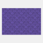  Floral Damask Pattern Groen Paars Blauw Inpakpapier Vel (Voorkant 3)