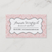 FLORAL DAMASK PATTERN schattig  baby roze grijs Visitekaartje (Voorkant)