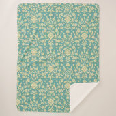 Floral/Damask Pattern Sherpa Blanket Deken (Voorkant)