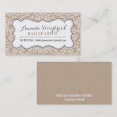 FLORAL DAMASK PATTERN trendy  kraftgrijs Visitekaartje (Voorkant / Achterkant)