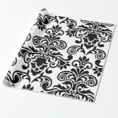 Floral Damask Patterned Cadeaupapier (Uitgerold)