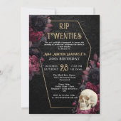 floral Damask RIP Twenties Gothic 30e Verjaardag Kaart (Voorkant)