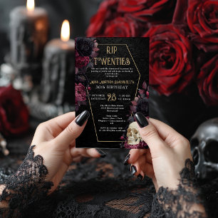 floral Damask RIP Twenties Gothic 30e Verjaardag Kaart