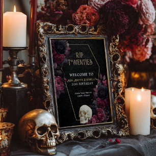 floral Damask RIP Twenties Gothic 30e Verjaardag Poster