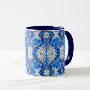 Floral Damask, Sapphire Blue en Grey Mok