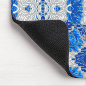 Floral Damask, Sapphire Blue en Grey Muismat (Hoek)
