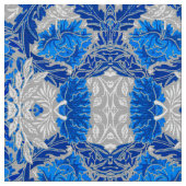 Floral Damask, Sapphire Blue en Grey Stof (Close Up)
